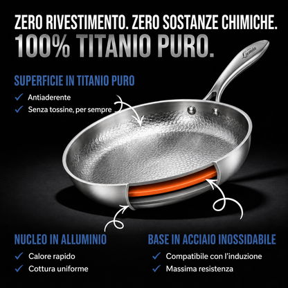 Padella in Titanio Puro al 100% per una Cucina Senza Tossine